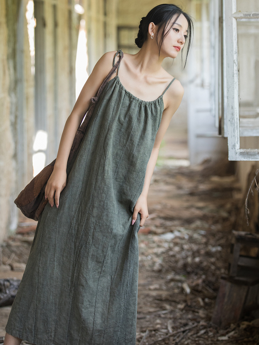 Linen Dress Wrap - 새로운 중국 스타일 고급 삼베 거즈