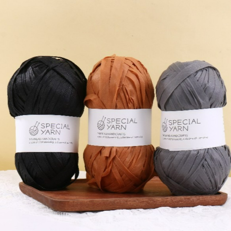 Crochet Bag Raffia - 100g/개 라피아 플랫얀, 핸드 크로셰 뜨개질