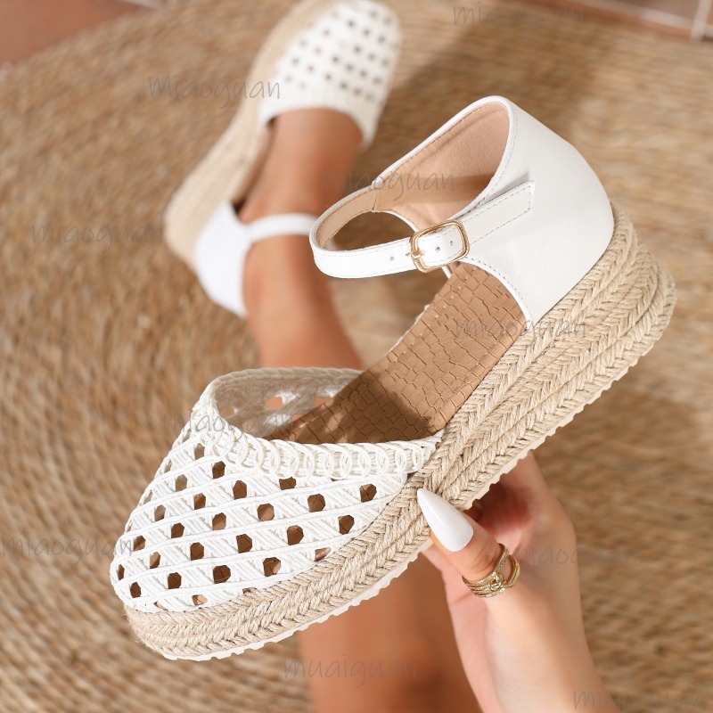 Wedge Espadrille Women - 보헤미안 여성용 속이 비치는 엑스파드리유 웨지