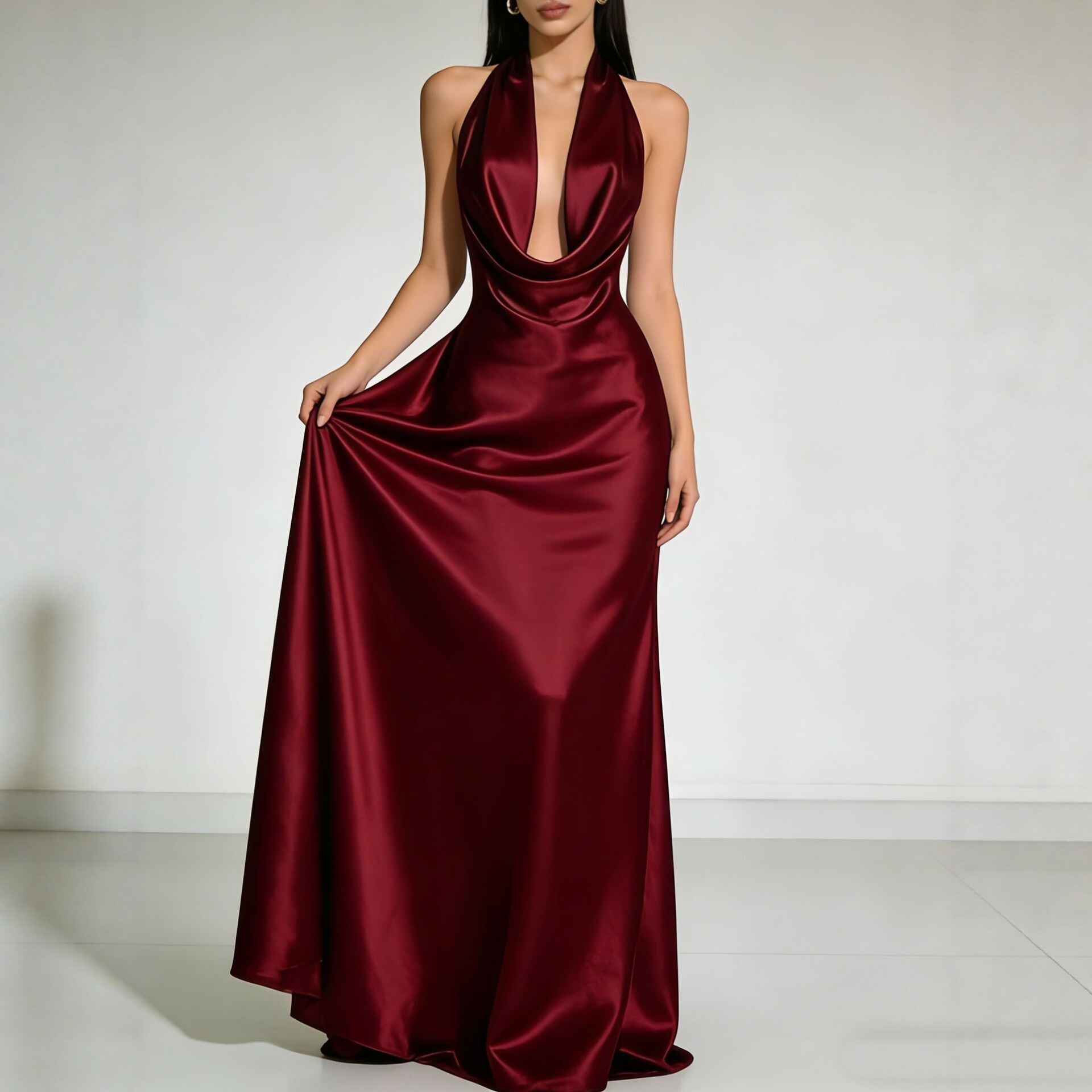 Maxi Dress Halter - 우아한 파티 드레스 2026 웨딩 게스트