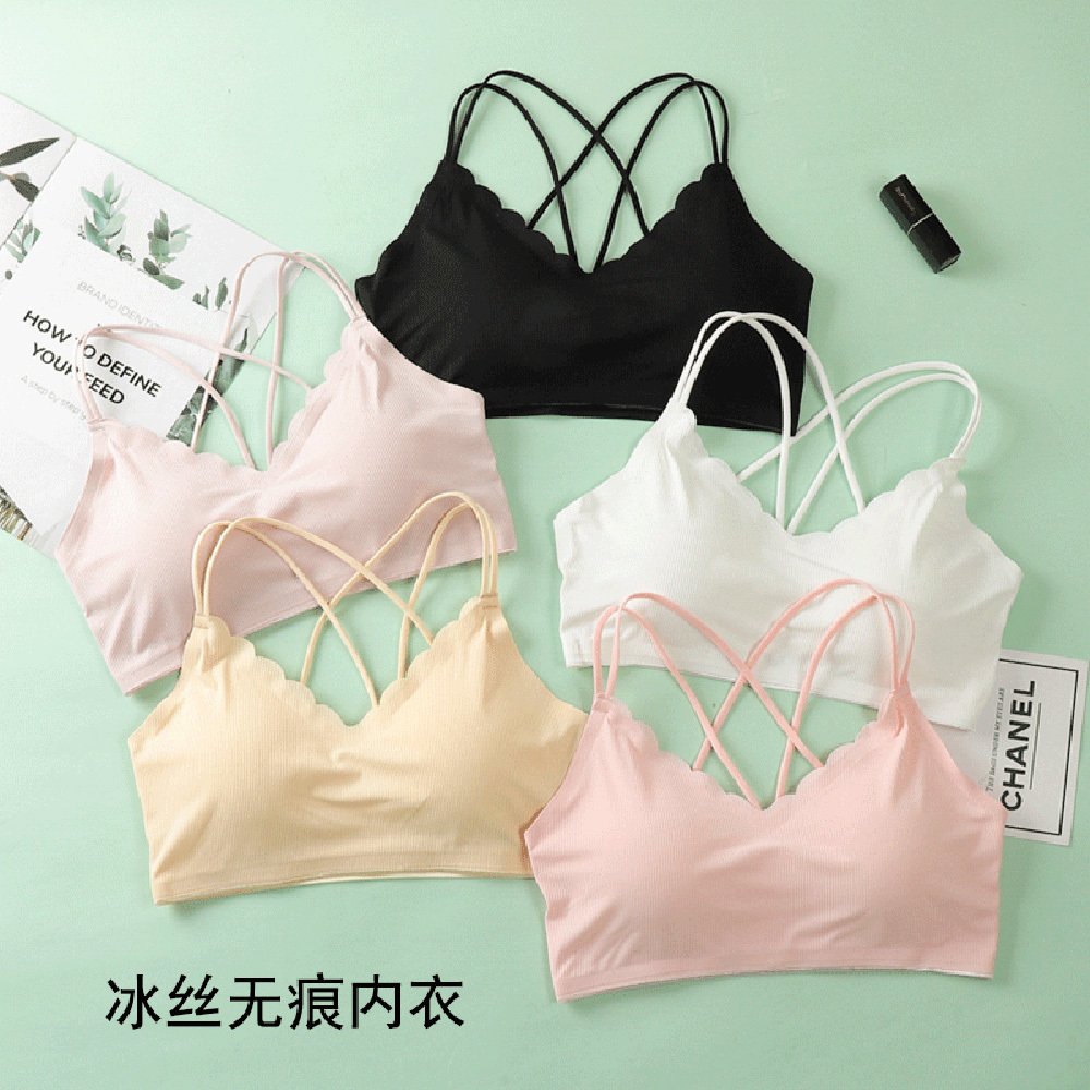 Bralette Triangle Set - 여성용 섹시한 란제리 심리스 스포츠 브래지어,