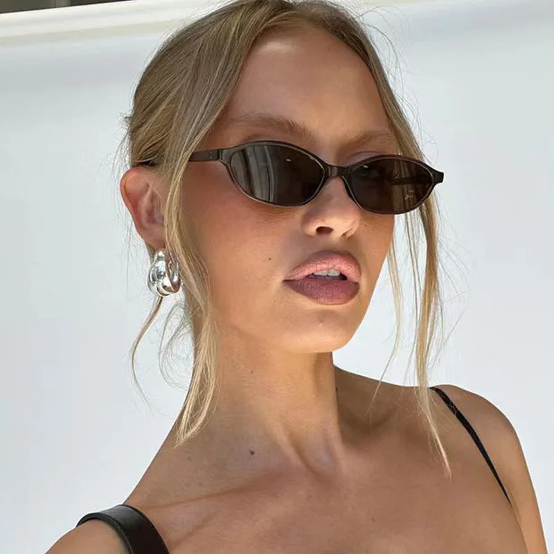 Sunglasses Cat Eye - 레트로 타원형 프레임 선글라스 패션 여성