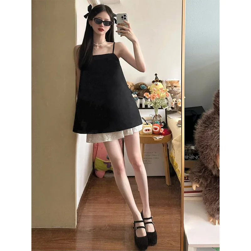 Crop Top Crochet - 여성용 색상 대비 시크한 소녀 2