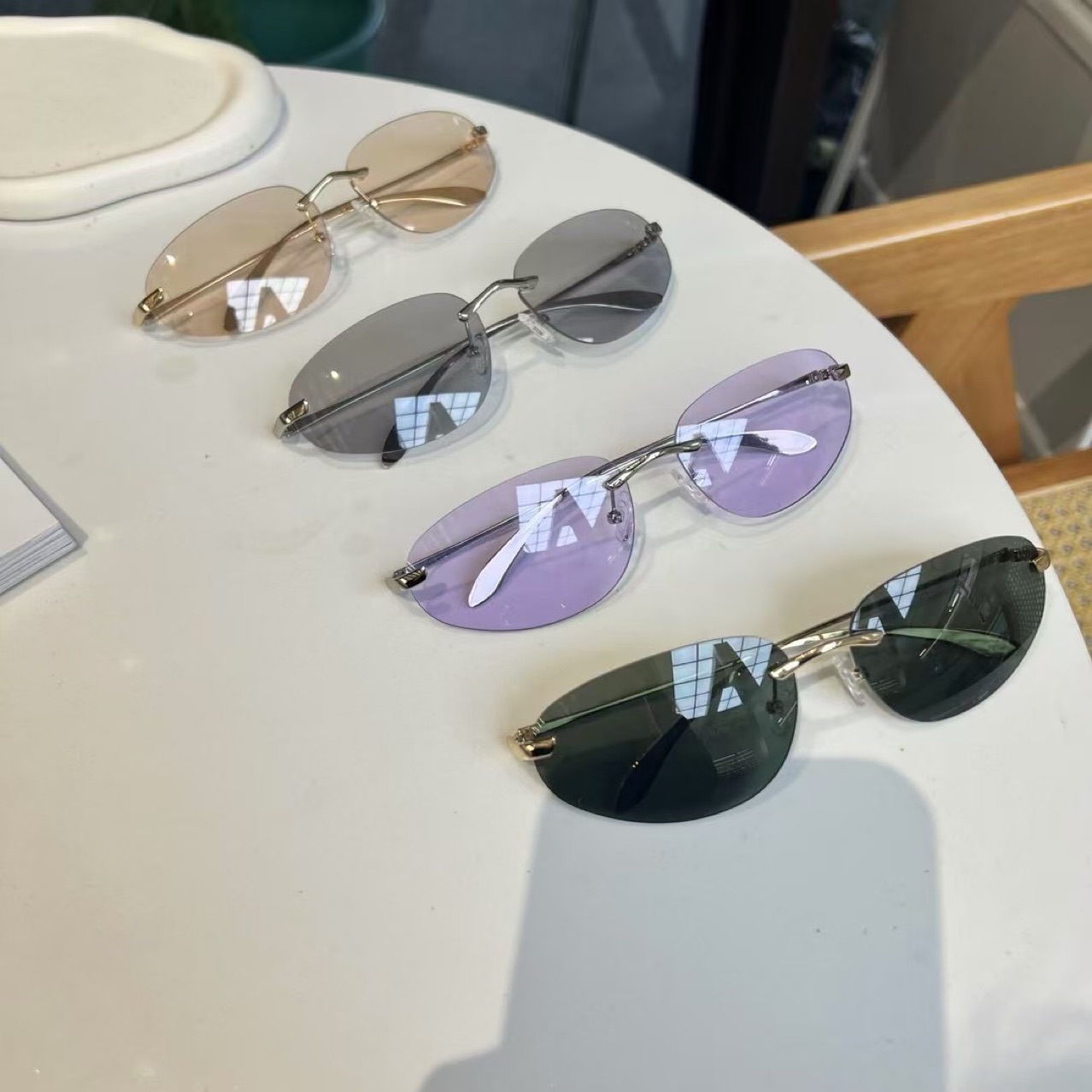 Sunglasses Cat Eye - UV400 무테 쉐이드, 고양이 눈 미니멀리스트
