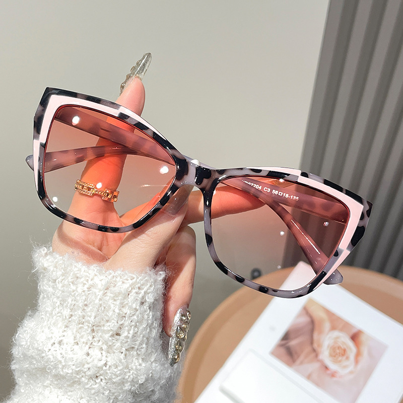Sunglasses Cat Eye - 여성 컬러 블록 캣아이 안경테 트렌디한