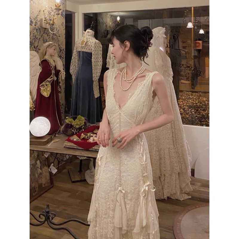 Maxi Dress Halter - 고딕 레이스 드레스 섹시 맥시 드레스