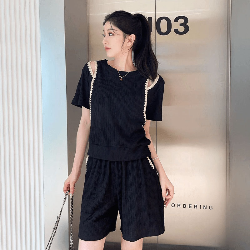 한국어 패션 오프 숄더 티셔츠 투피스 세트 여성 모든  - Blouse Off Shoulder 리뷰 및 가격