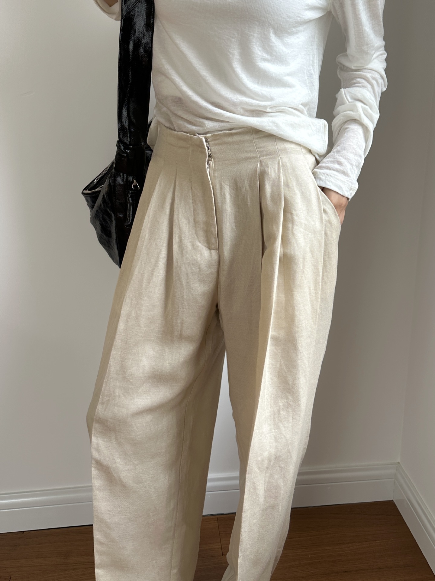 캐주얼 린넨 와이드 레그 팬츠 플리츠 통근용 하이웨이스 - Linen Pant Wide 리뷰 및 가격