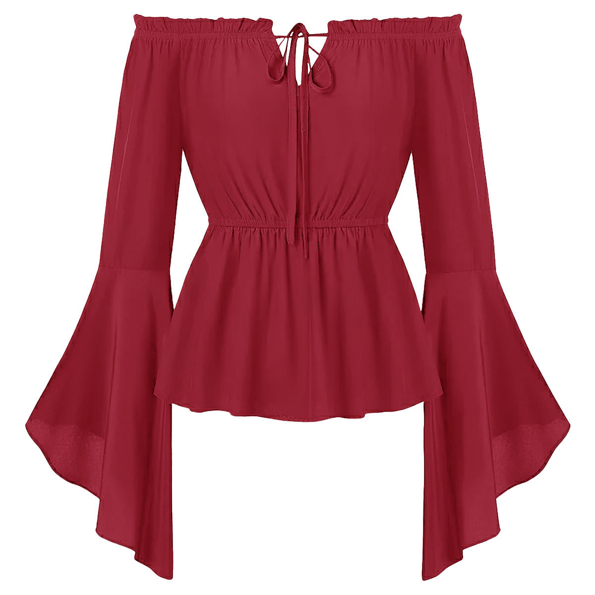 오프숄더 중세풍 의상 블라우스 여성 르네상스 플레어 슬 - Blouse Off Shoulder 리뷰 및 가격