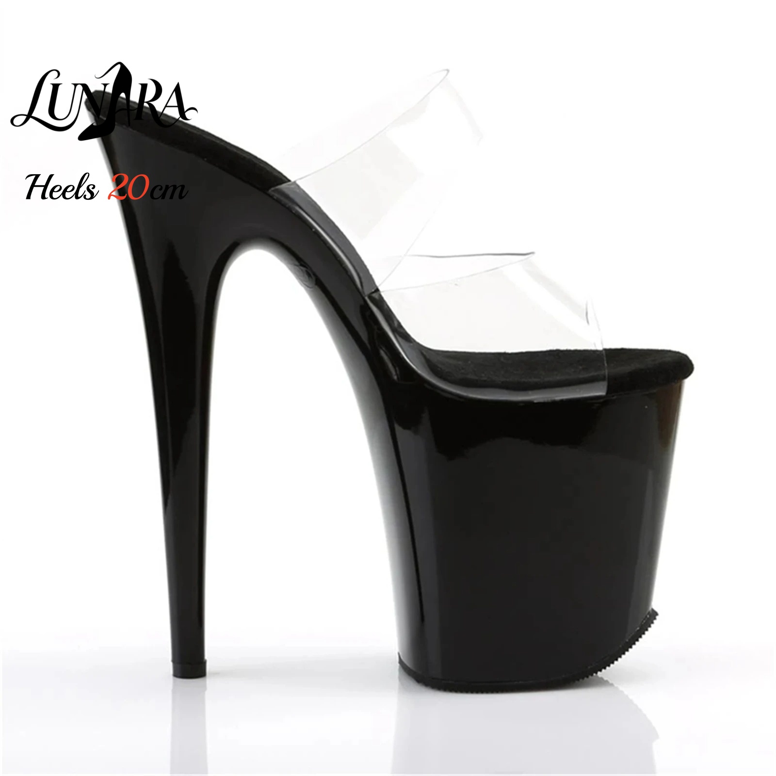 20cm 투명 PVC 스트랩 울트라 하이 플랫폼 하이힐 - Sandal Strappy Heeled 리뷰 및 가격