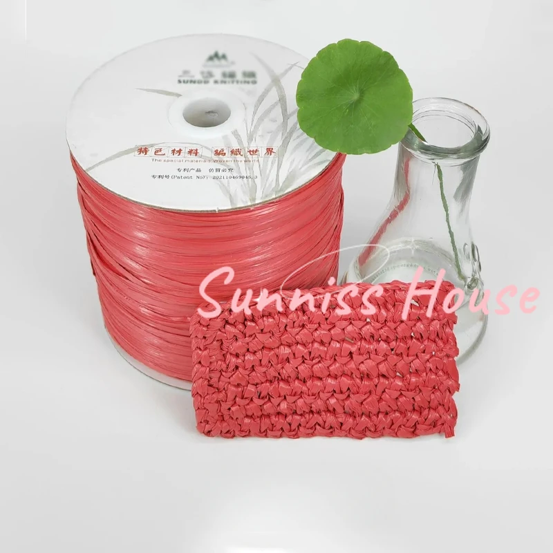 DIY 뜨게 빨대 모자 핸드백용 인공 식물 섬유 크로셰 - Crochet Bag Raffia 리뷰 및 가격