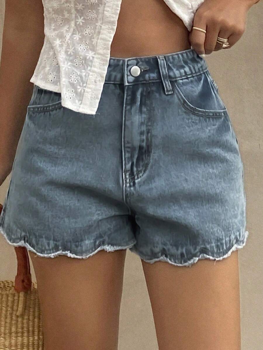여성 루즈핏 캐주얼 데님 반바지 여름 하이웨이스트 프레 - Shorts Denim Frayed 리뷰 및 가격
