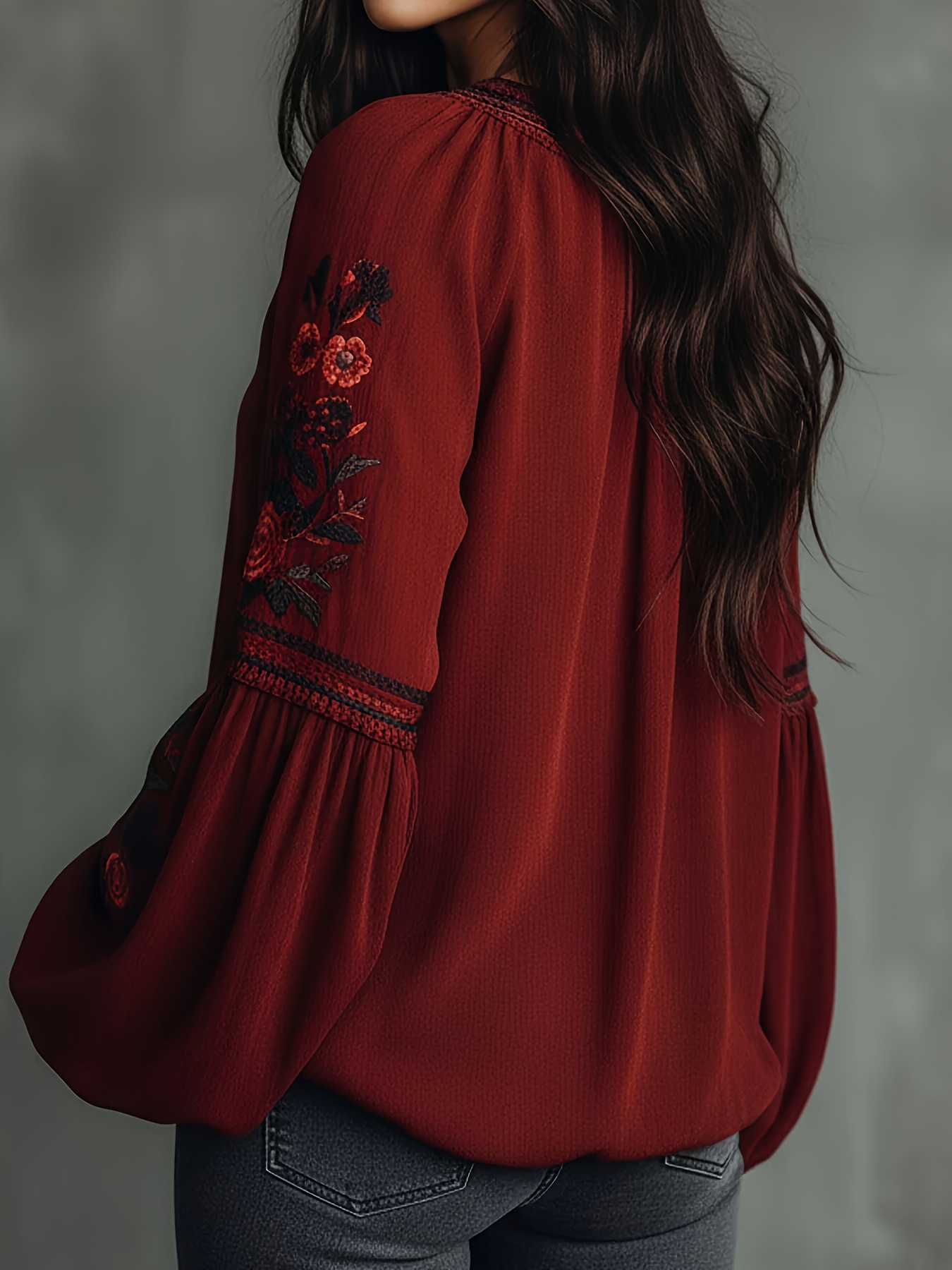 여성용 봄 블라우스 레트로 자수 꽃 랜턴 슬리브 셔츠  - Blouse Off Shoulder 리뷰 및 가격