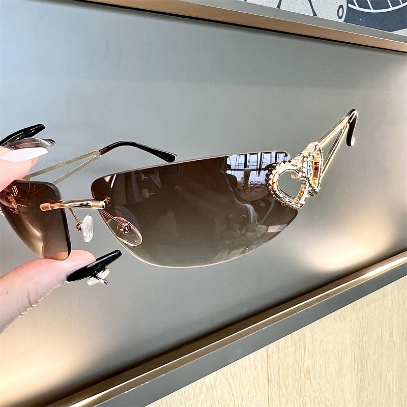 새로운 타원형 캣아이 프레임리스 머큐리 선글라스, 하트 - Sunglasses Cat Eye 리뷰 및 가격
