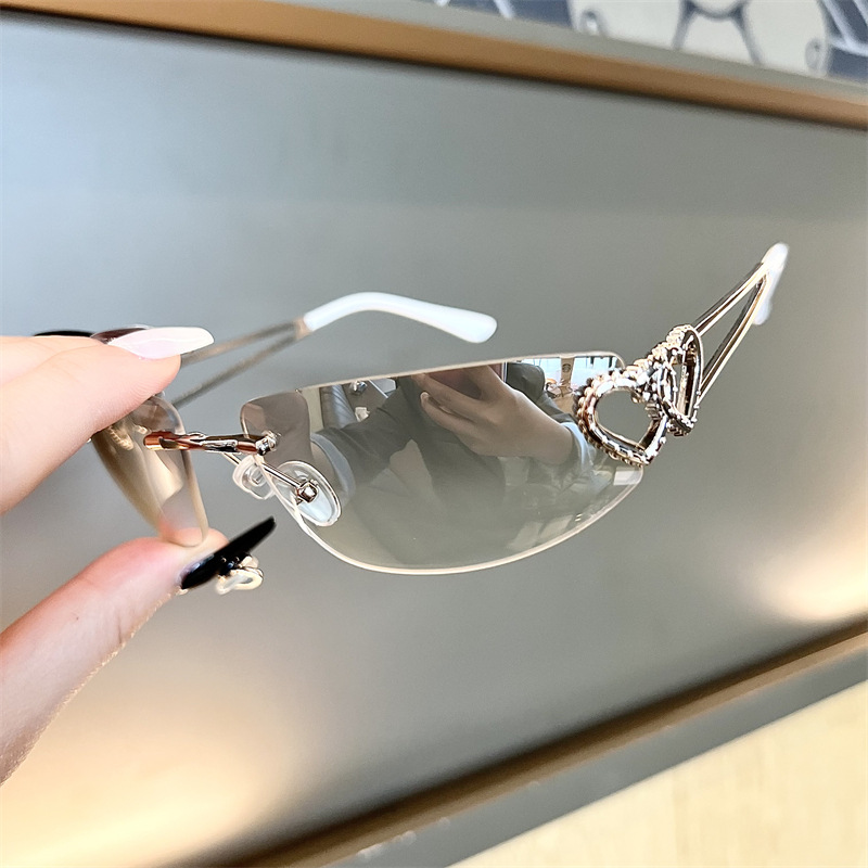 새로운 타원형 캣아이 프레임리스 머큐리 선글라스, 하트 - Sunglasses Cat Eye 리뷰 및 가격