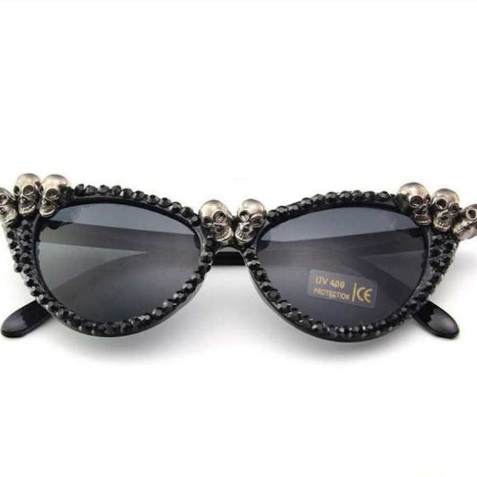 파티 패션 선글라스 라인스톤 해골 고양이 눈 선글라스  - Sunglasses Cat Eye 리뷰 및 가격