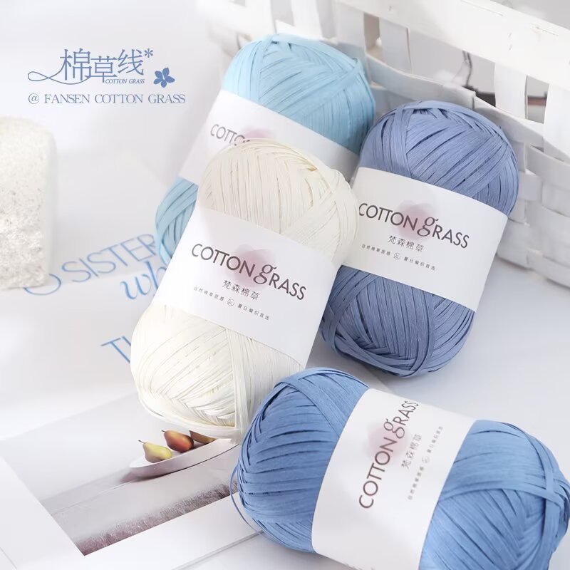 50g 코튼 그래스 얀 라피아 스타일 크로셰 얀 여름  - Crochet Bag Raffia 리뷰 및 가격