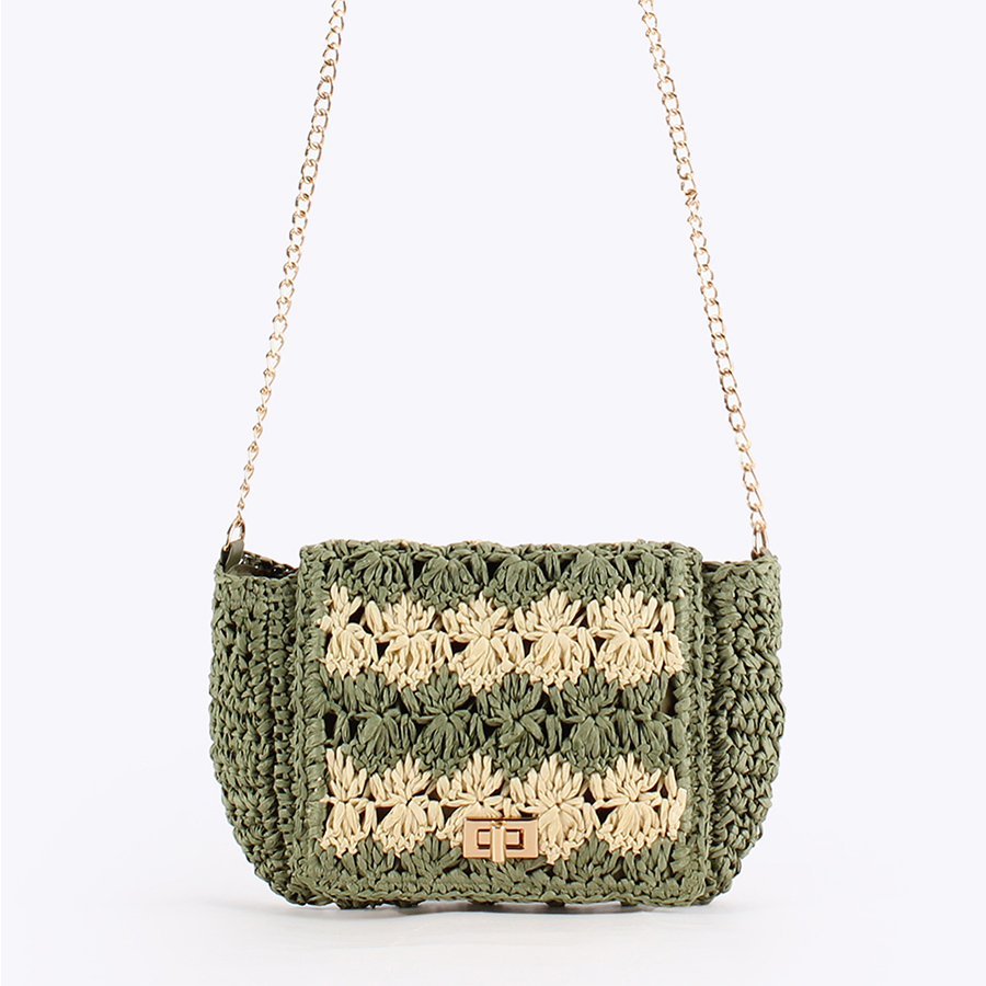 여성용 밀짚 크로스백, 여름 패치워크 숄더백, 라피아  - Crochet Bag Raffia 리뷰 및 가격
