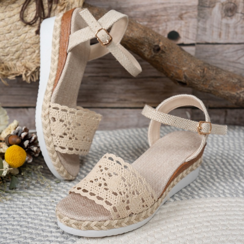 여성 레이스 웨지 샌들 에스파드리유 플랫폼 피프토 앵클 - Wedge Espadrille Women 리뷰 및 가격