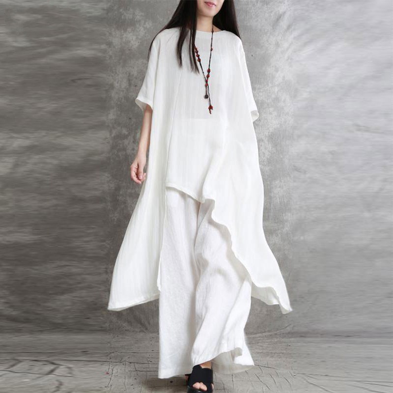 여성 코튼 린넨 투피스 세트, 운동복 세트 반팔, O- - Linen Pant Wide 리뷰 및 가격