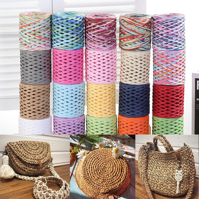 200M 라피아 종이 로프 짚실 뜨개질용 종이실 DIY - Crochet Bag Raffia 리뷰 및 가격