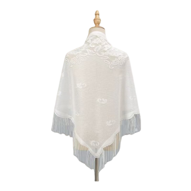 플로럴 레이스 숄 랩 여성 자수 스카프 프린지 시스루  - Kimono Sheer Floral 리뷰 및 가격