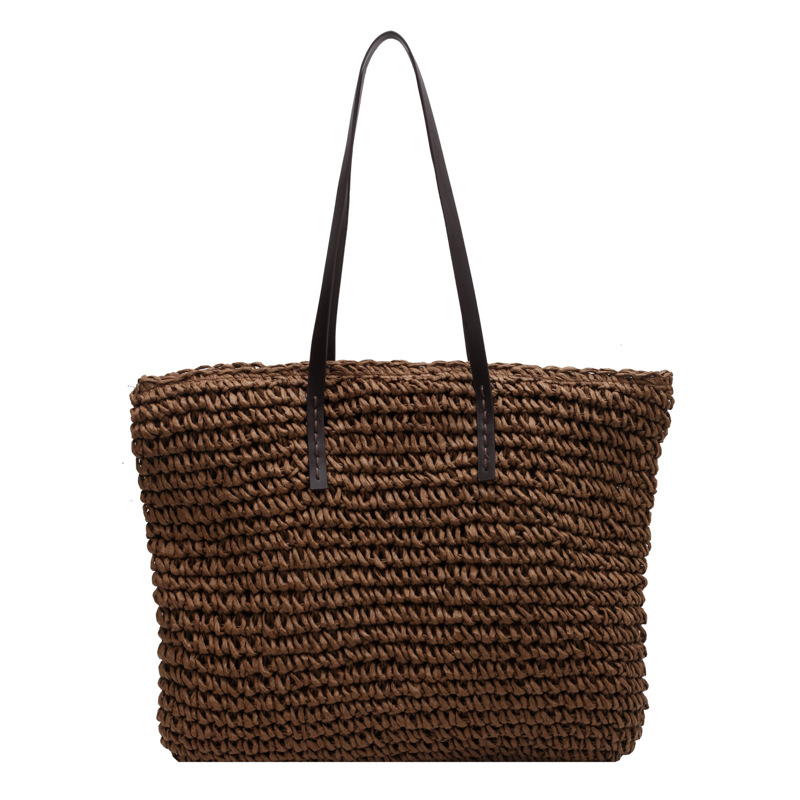 밀짚 짠 토트 백 캐주얼 대형 럭셔리 디자인 용량 핸드 - Crochet Bag Raffia 리뷰 및 가격