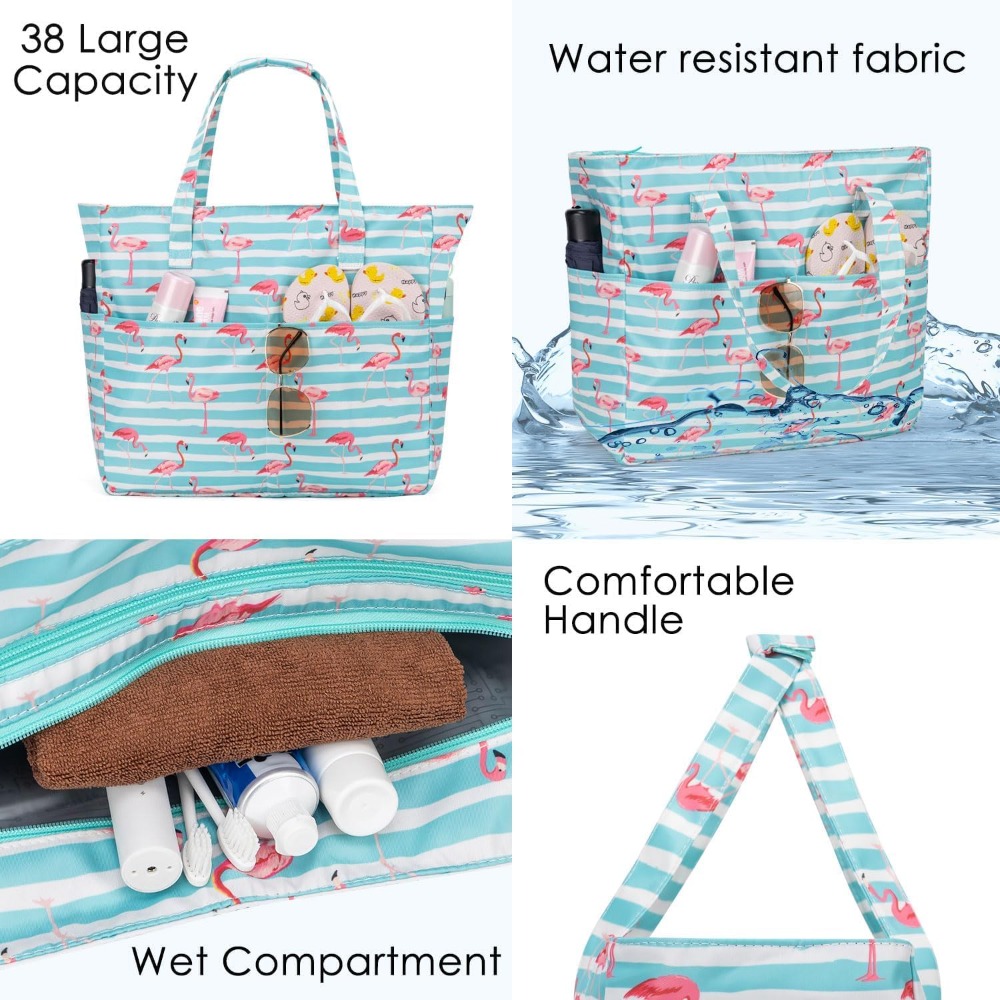 여성용 방수 모래방지 비치백, 대형 지퍼 비치백 (헬스 - Tote Bag Beach 리뷰 및 가격