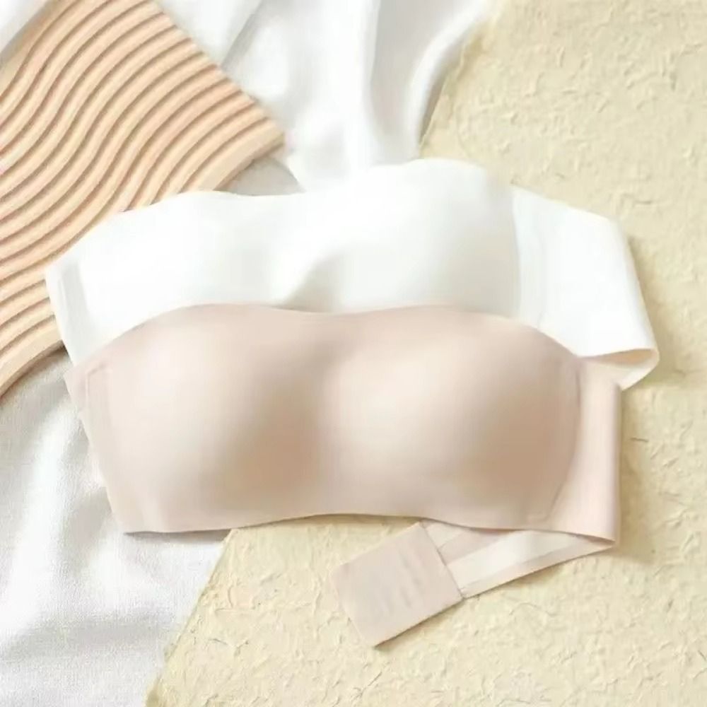 솔리드 컬러 Strapless 래핑 된 브래지어 보이지 - Bralette Triangle Set 리뷰 및 가격