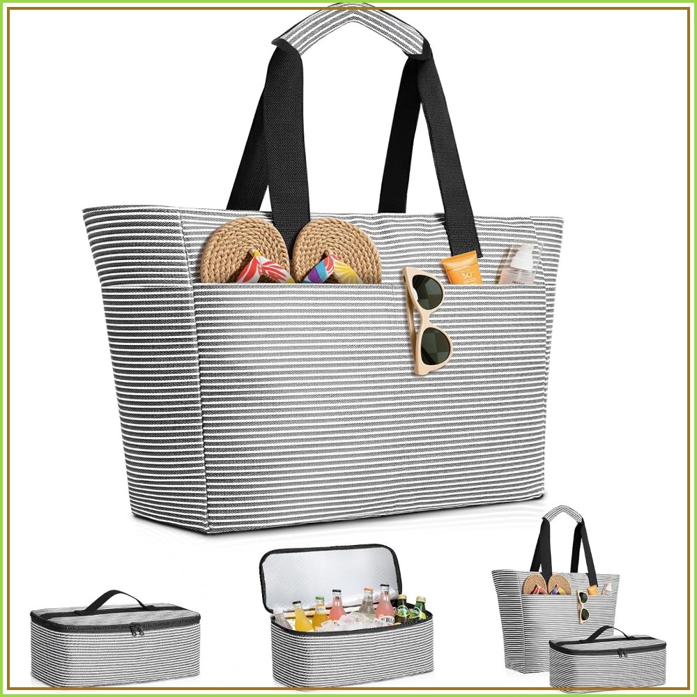 45L 방수 비치백 및 쿨러 세트, XXL 사이즈 접이 - Tote Bag Beach 리뷰 및 가격