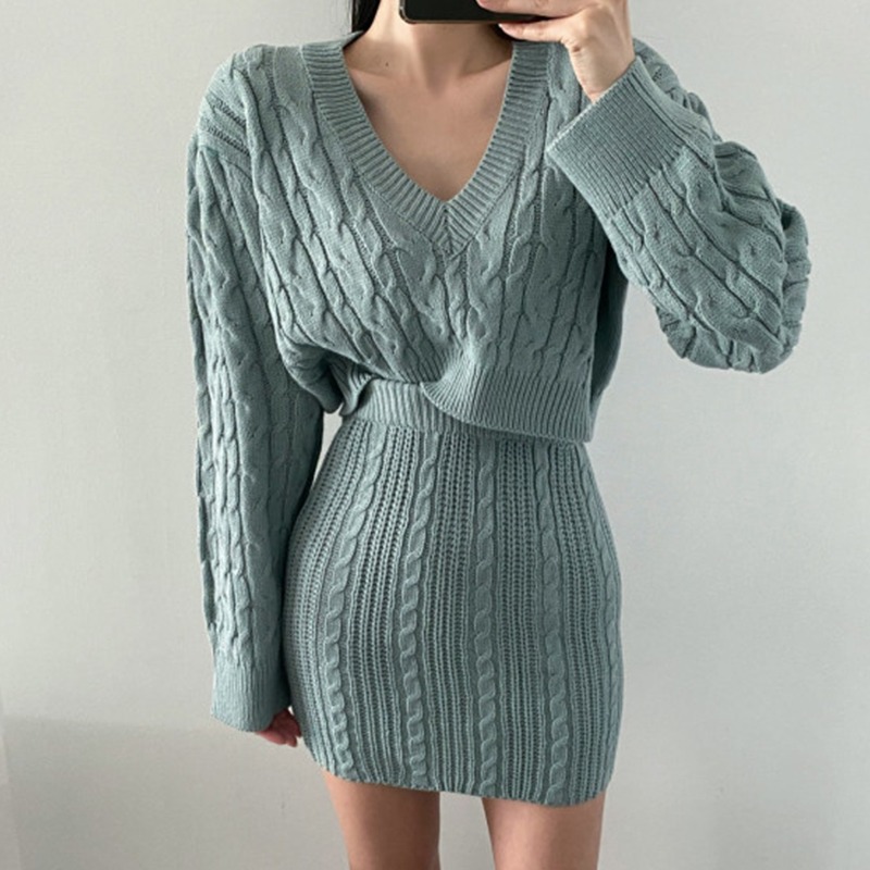 여성용 스위트 솔리드 컬러 한국 니트 투피스 드레스 V - Linen Dress Wrap 리뷰 및 가격