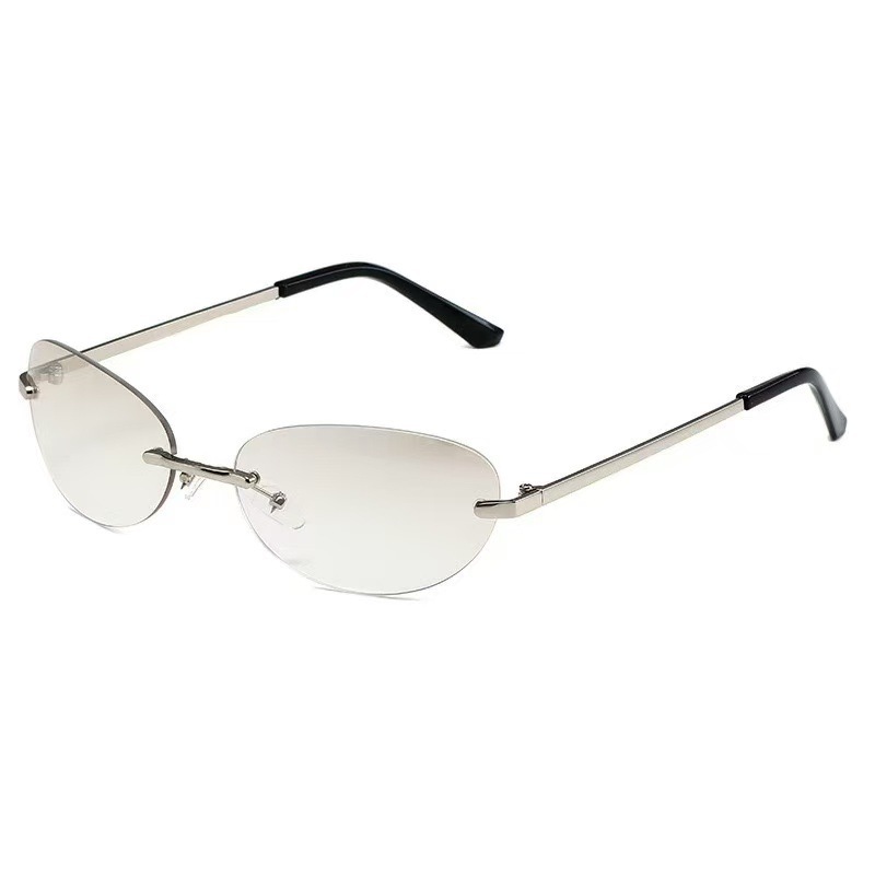 남성 여성을위한 무테 타원형 선글라스 패션 UV400  - Sunglasses Cat Eye 리뷰 및 가격