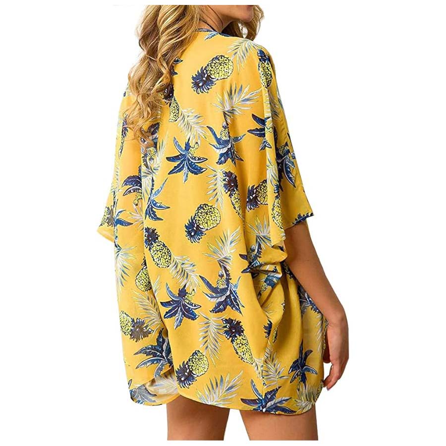 여성용 루즈 시스루 쉬폰 기모노 가디건 비치 수영복 캐 - Kimono Sheer Floral 리뷰 및 가격