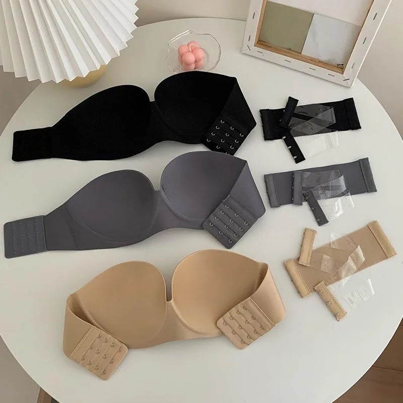 여성용 섹시 스트랩리스 푸쉬업 패드 브라 심리스 인비저 - Bralette Triangle Set 리뷰 및 가격