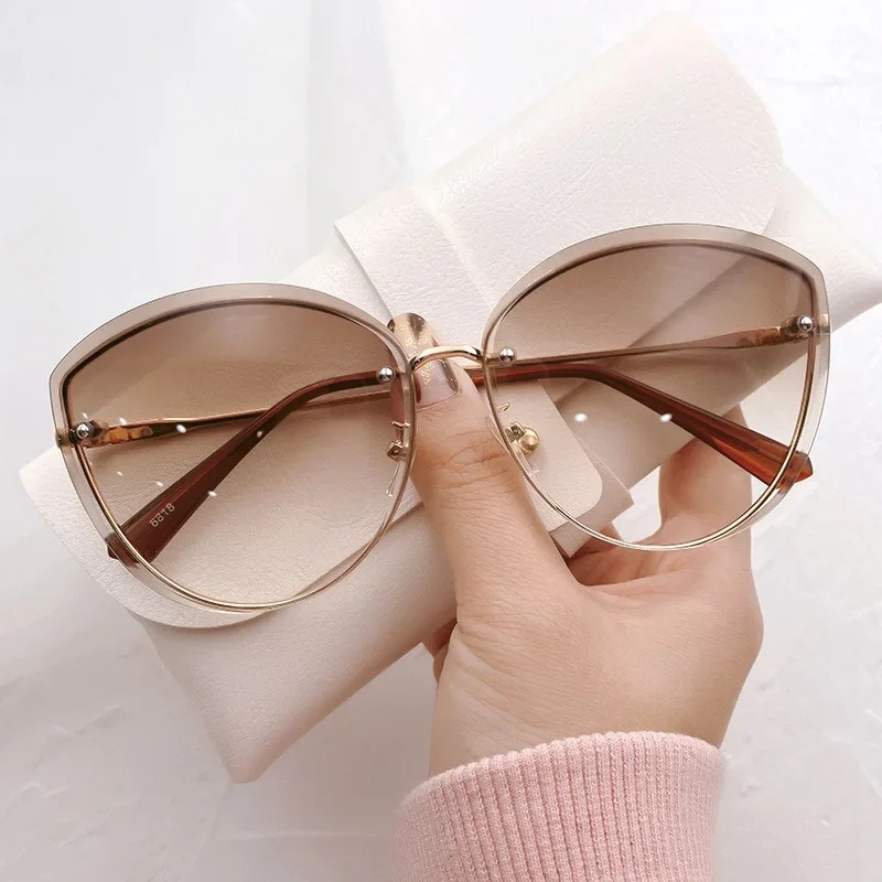 고품질 여성용 오벌형 무테 선글라스, 여성용 메탈 캣아 - Sunglasses Cat Eye 리뷰 및 가격