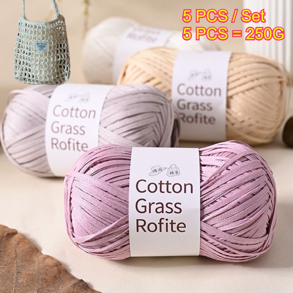 5개입 250g 라피아 종이 로프 니트 실, 손뜨개 여 - Crochet Bag Raffia 리뷰 및 가격