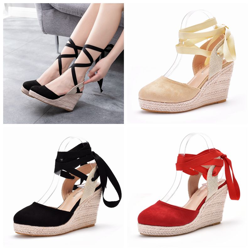 여성용 에스파드리유 플랫폼 웨지 샌들, 앞이 막힌 발목 - Wedge Espadrille Women 리뷰 및 가격