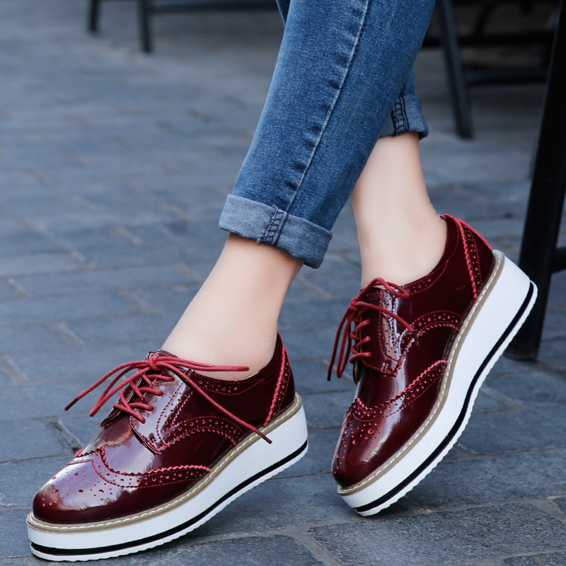 로퍼 가죽 두꺼운 하이힐 옥스포드 레이스 업 슈즈 여성 - Wedge Espadrille Women 리뷰 및 가격