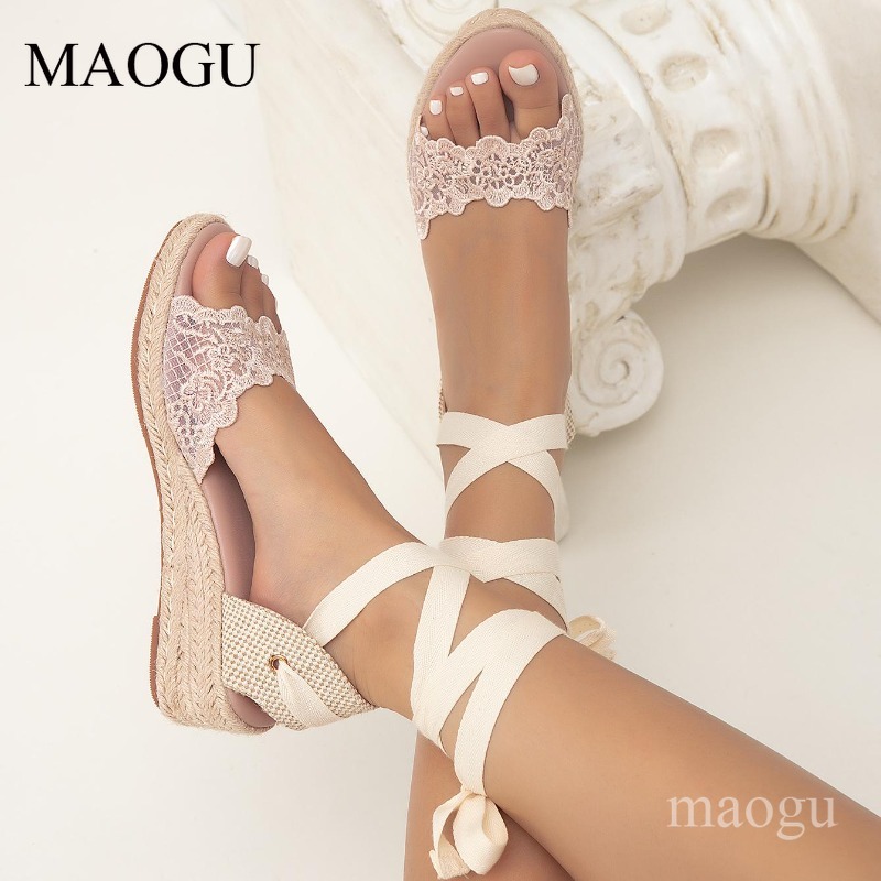 여성용 보호 웨지 에스파드리유 샌들 발목 랩 플랫폼 슈 - Wedge Espadrille Women 리뷰 및 가격