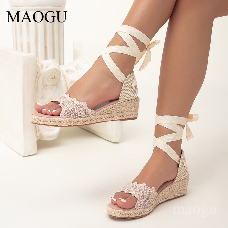 여성용 보호 웨지 에스파드리유 샌들 발목 랩 플랫폼 슈 - Wedge Espadrille Women 리뷰 및 가격